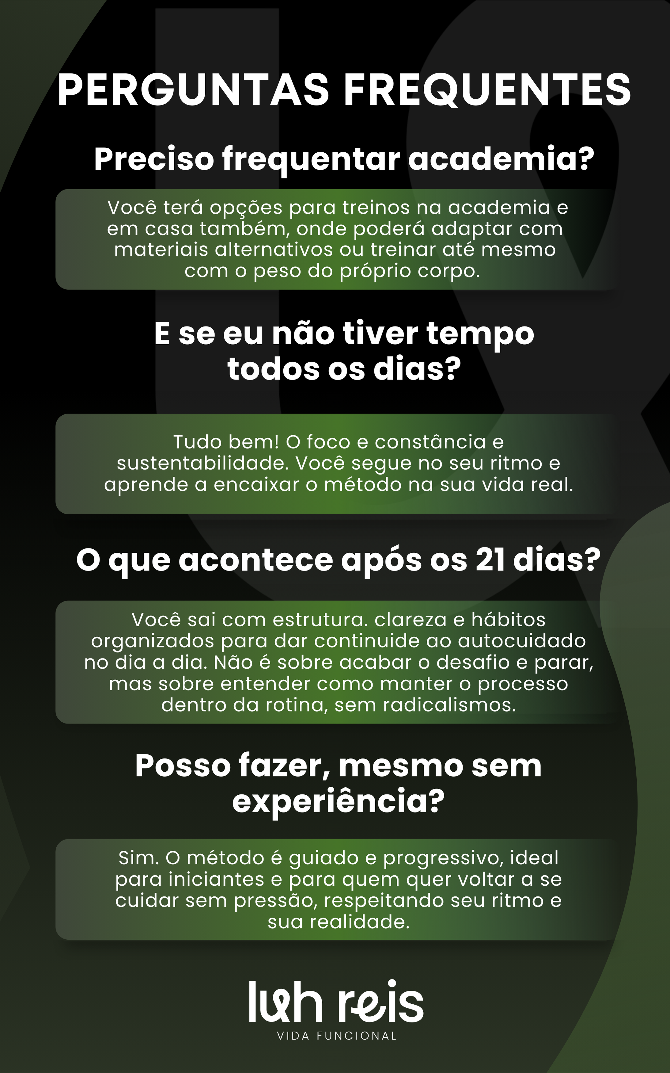 Perguntas frequentes sobre o metodo